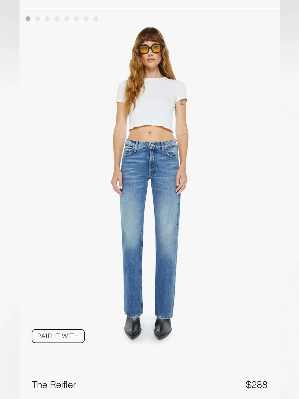MOTHER Straight-Leg Jeans in Early Blue Wash
